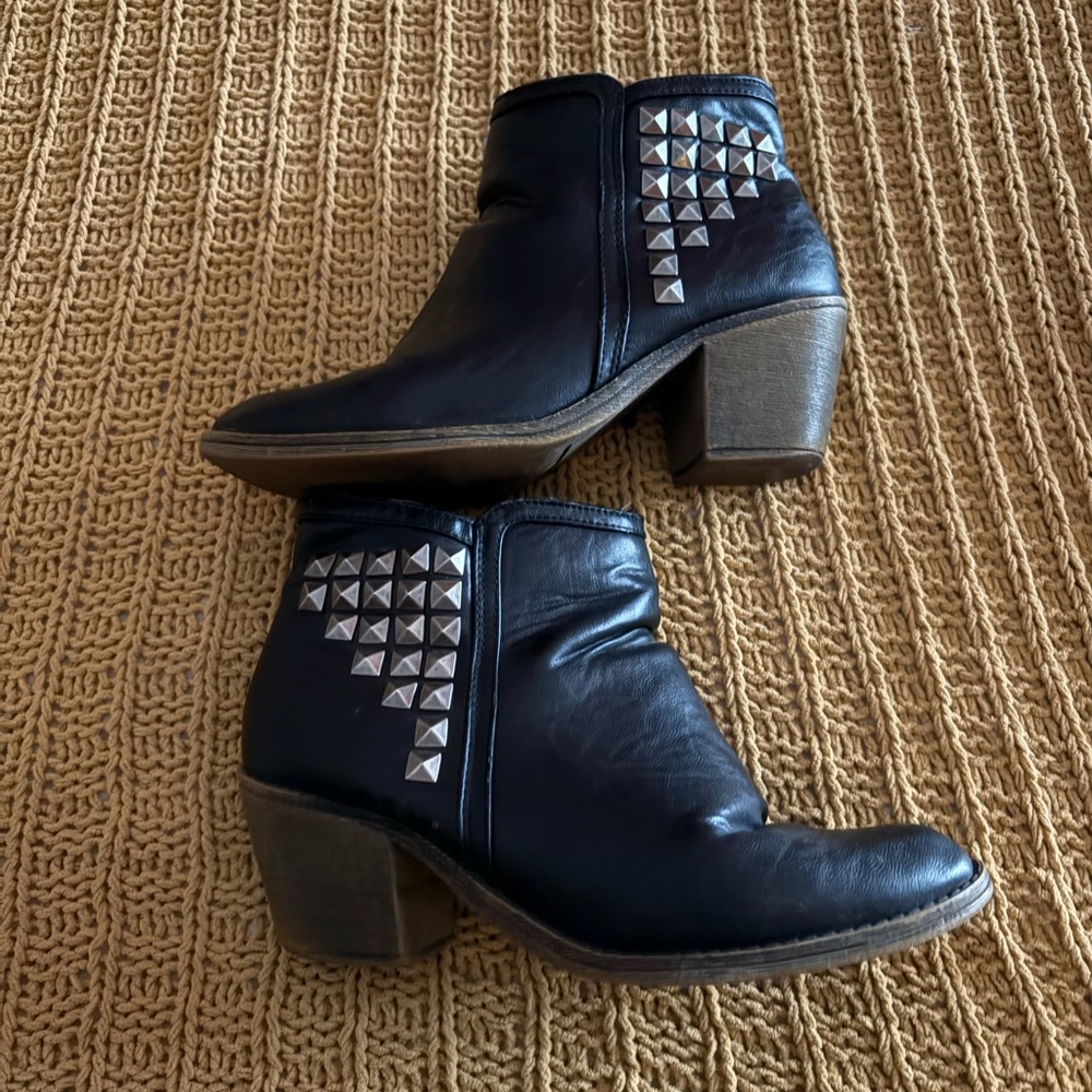 Studded Black Ankle Boots